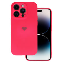 Заредете изображение във визуализатора на галерията – Vennus Silicone Heart Case for Iphone 13 Pro Max design 1 fuchsia
