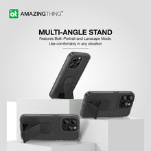 Заредете изображение във визуализатора на галерията – Amazing Thing Titan Pro Holder Case IP156.1PTHBK for Iphone 15 Pro black with stand
