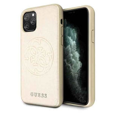 Заредете изображение във визуализатора на галерията – Guess GUHCN58RSSASGO iPhone 11 Pro złoty/gold hard case Saffiano 4G Circle Logo
