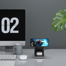 Заредете изображение във визуализатора на галерията – Wireless charger qi 3in1 15w b17 working with magsafe black - TopMag
