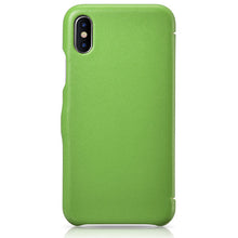 Заредете изображение във визуализатора на галерията – iCarer Metal Clip Vintage Folio Genuine Leather Flip Cover for iPhone XS / iPhone X green (RIX02-GN)
