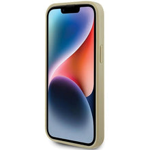 Заредете изображение във визуализатора на галерията – Guess Perforated 4G Glitter case for iPhone 15 - gold
