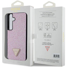 Заредете изображение във визуализатора на галерията – Guess Rhinestone Triangle case for Samsung Galaxy S24+ - pink
