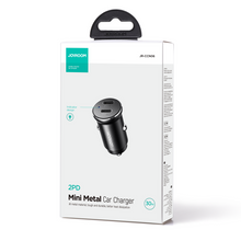 Заредете изображение във визуализатора на галерията – Joyroom JR-CCN06 30W 2x USB-C mini car charger metal - black
