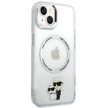 Заредете изображение във визуализатора на галерията – Karl Lagerfeld KLHMP13MHNKCIT iPhone 13 6.1" hardcase transparent Iconic Karl&amp;Choupette Magsafe
