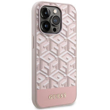 Заредете изображение във визуализатора на галерията – Guess GUHMP14XHGCFSEP iPhone 14 Pro Max 6.7&quot; pink/pink hard case GCube Stripes MagSafe
