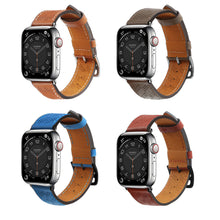 Заредете изображение във визуализатора на галерията – Strap Leather Leather strap for Apple Watch SE, 8, 7, 6, 5, 4, 3, 2, 1 (41, 40, 38 mm) band bracelet red
