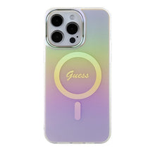 Заредете изображение във визуализатора на галерията – Original Case GUESS IML Iridescent Magsafe hardcase GUHMP15XHITSP for Iphone 15 Pro Max pink
