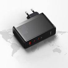 Заредете изображение във визуализатора на галерията – Baseus GaN5 Pro fast charger 2xUSB-C + USB 140W EU white (CCGP100202)
