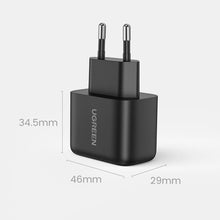 Заредете изображение във визуализатора на галерията – Ugreen USB Type C charger 25W Power Delivery + USB Type C cable 2m black (50581)
