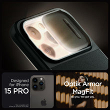 Заредете изображение във визуализатора на галерията – Spigen OPTIK ARMOR MAG MAGSAFE IPHONE 15 PRO ABYSS GREEN
