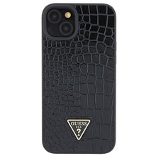 Заредете изображение във визуализатора на галерията – Original Case GUESS Croco Triangle Metal Logo hardcase GUHCP15SPCRTHCK for Iphone 15 black
