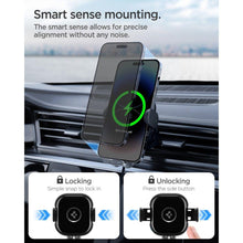 Заредете изображение във визуализатора на галерията – Spigen UTS12W ONETAP UNIVERSAL VENT CAR MOUNT WIRELESS CHARGER BLACK
