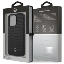 Заредете изображение във визуализатора на галерията – Mercedes MEHCP14LDELBK iPhone 14 Pro 6.1" black/black hardcase Leather Perforated
