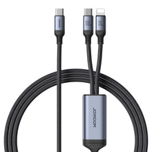 Заредете изображение във визуализатора на галерията – 2 in 1 cable Joyroom speedy series SA21-1T2 USB-C - USB-C / Lightning 100W 1.5m black
