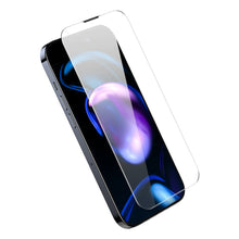 Заредете изображение във визуализатора на галерията – Baseus Full Screen Tempered Glass for iPhone 14 Pro with Speaker Cover 0.3mm + Mounting Frame
