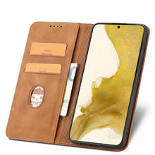 Заредете изображение във визуализатора на галерията – Magnet Fancy Case for Samsung Galaxy S23 flip cover wallet stand brown
