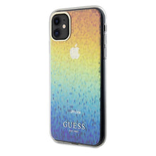 Заредете изображение във визуализатора на галерията – Original faceplate case GUESS GUHCN61HDECMI for iPhone 11 (IML Faceted Mirror / disco iridescent)
