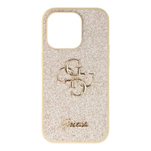 Заредете изображение във визуализатора на галерията – Original faceplate case GUESS GUHCP14LHG4SGD for iPhone 14 Pro (Fixed Glitter Big 4G / gold)
