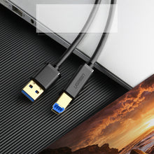 Заредете изображение във визуализатора на галерията – Ugreen printer cable USB-A - USB-B 5Gb/s 2m black (US210)
