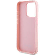 Заредете изображение във визуализатора на галерията – Guess Saffiano Iridescent Script case for iPhone 15 Pro - pink
