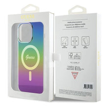 Заредете изображение във визуализатора на галерията – Guess IML Iridescent MagSafe case for iPhone 15 Pro - black
