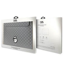 Заредете изображение във визуализатора на галерията – Original KARL LAGERFELD Laptop Sleeve Saffiano Monogram Choupette KLCS14SAKHPCG 14 inches silver
