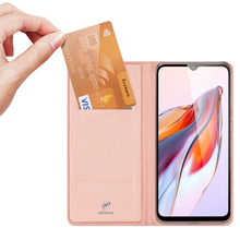 Заредете изображение във визуализатора на галерията – Dux Ducis Skin Pro Case For Xiaomi Redmi 11A / Poco C55 / Redmi 12C Cover Flip Card Wallet Stand Pink
