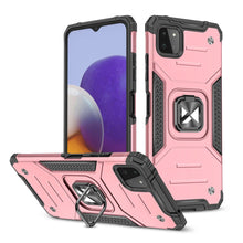 Заредете изображение във визуализатора на галерията – Wozinsky Ring Armor Case Kickstand Tough Rugged Cover for Samsung Galaxy A22 4G pink
