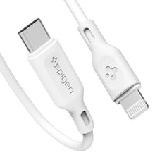 Заредете изображение във визуализатора на галерията – Spigen PE2C10CL 1-PORT NETWORK CHARGER PD20W + Lightning MFi CABLE WHITE
