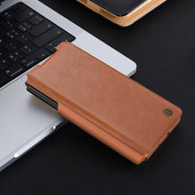 Заредете изображение във визуализатора на галерията – Nillkin Qin Leather Pro Samsung Galaxy Z Fold 5 Leather Flip Case with Camera Cover - Black
