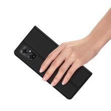 Заредете изображение във визуализатора на галерията – Dux Ducis Skin Pro Case For Xiaomi Redmi Note 11E /Redmi 10 5G / Redmi 10 Prime+ 5G / Poco M4 5G Cover Flip Card Wallet Stand Black
