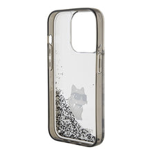 Заредете изображение във визуализатора на галерията – Original KARL LAGERFELD Case Liquid Glitter Choupette KLHCP15LLKCNSK for Iphone 15 Pro Transparent
