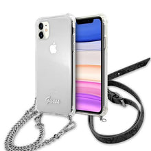 Заредете изображение във визуализатора на галерията – Guess GUHCN61KC4GSSI iPhone 11 6,1" / Xr Transparent hardcase 4G Silver Chain
