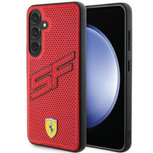 Заредете изображение във визуализатора на галерията – Original FERRARI hardcase Big SF Perforated FEHCS24MPINR for Samsung Galaxy  S24 FEHCS24MPINR Red
