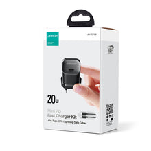 Заредете изображение във визуализатора на галерията – Mini USB C Charger 20W PD with USB C Cable - Lightning Joyroom JR-TCF02 | black
