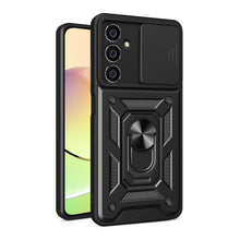 Заредете изображение във визуализатора на галерията – Hybrid Armor Camshield case for Samsung S23 FE with camera cover - black
