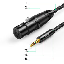 Заредете изображение във визуализатора на галерията – Ugreen audio cable 3.5mm mini jack (male) - XLR (female) 1m black (AV182)
