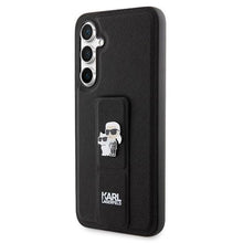 Заредете изображение във визуализатора на галерията – Karl Lagerfeld Gripstand Saffiano Karl&amp;Choupette Pins case for Samsung Galaxy S23 FE - black
