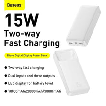 Заредете изображение във визуализатора на галерията – Power bank baseus bipow - 20 000mah lcd quick charge pd15w white ppdml-j02 - TopMag
