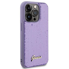 Заредете изображение във визуализатора на галерията – Guess Sequin Script Metal case for iPhone 15 Pro - purple
