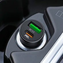 Заредете изображение във визуализатора на галерията – HOCO car charger Type C Power Delivery PD20W  + USB QC3.0 Z32B black
