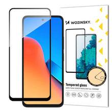 Заредете изображение във визуализатора на галерията – Durable Wozinsky Full Glue Full Screen Tempered Glass with Frame for Xiaomi Redmi 12 - Black
