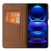 Заредете изображение във визуализатора на галерията – Dux Ducis Skin X2 case for Xiaomi Redmi Note 12 flip cover wallet stand brown

