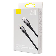 Заредете изображение във визуализатора на галерията – Baseus Glimmer Series cable with fast charging USB-A - Lightning 480Mb/s 2.4A 1m black
