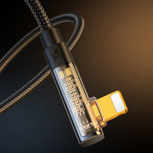 Заредете изображение във визуализатора на галерията – Joyroom Angled Lightning cable - USB C for fast charging and data transfer 20W 1.2 m black (S-CL020A6)
