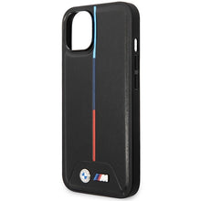 Заредете изображение във визуализатора на галерията – BMW M Quilted Tricolor case for iPhone 15 / 14 / 13 - black
