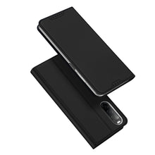 Заредете изображение във визуализатора на галерията – Dux Ducis Skin Pro Case for Sony Xperia 10 V Flip Card Wallet Stand Black
