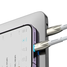 Заредете изображение във визуализатора на галерията – Baseus Glimmer Series cable with fast charging USB-C - Lightning 480Mb/s PD 20W 2m white
