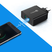 Заредете изображение във визуализатора на галерията – Ugreen charger 2xUSB-A 36W QC3.0 black (CD161)
